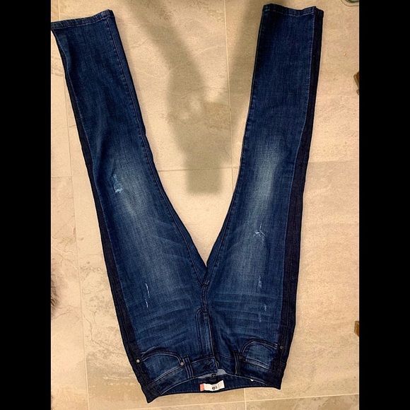 EUC Cabi jeans with dark side stripe & weathering - Picture 2 of 6